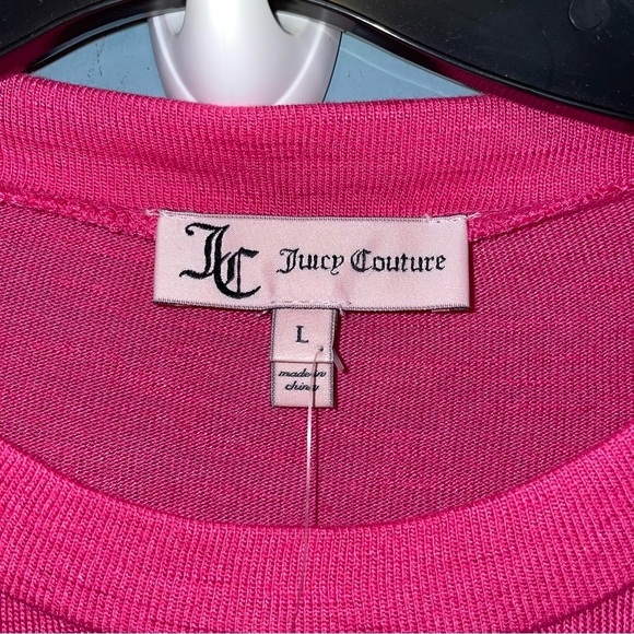 Juicy Couture Plastisol Bell Sleeve Sweater in Dragon Fruit Size Large - Picture 2 of 7
